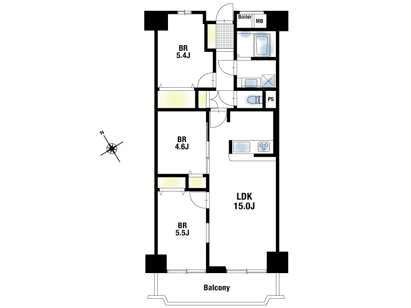 【CASA】ローズハイツ宝塚 南向きで明るいリビングが魅力の一つ。全居室収納付きで使い勝手が良いです！