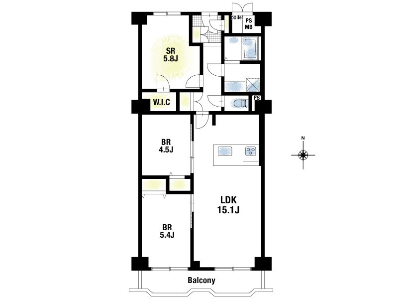 日商岩井第7緑地公園マンション604号室 間取り：：2SLDK