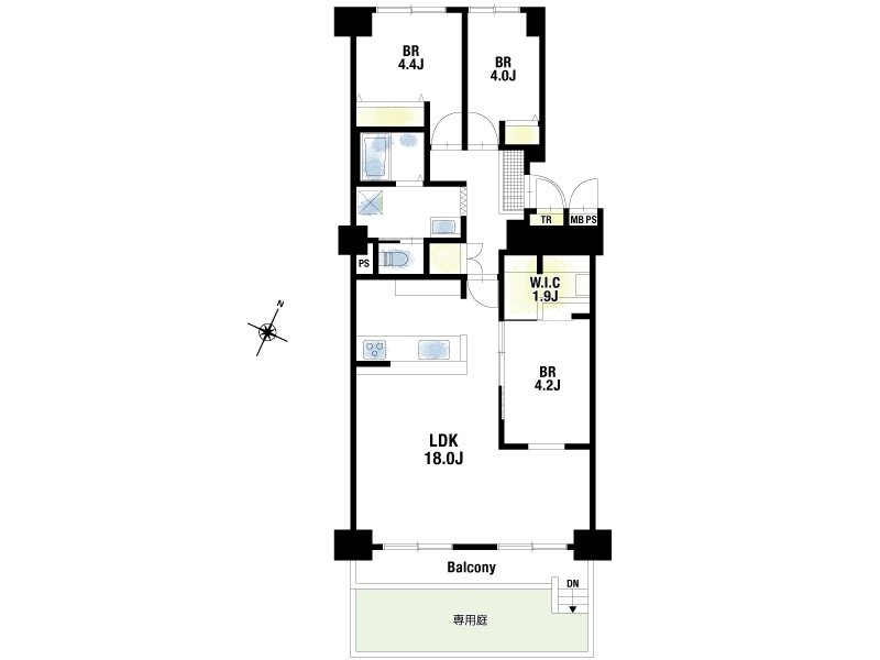 【CASA】ユニライフ山崎4号棟  、専用庭面積 15.66㎡、3LDK+W.I.C！R8年5月にフルリノベーション完工予定！