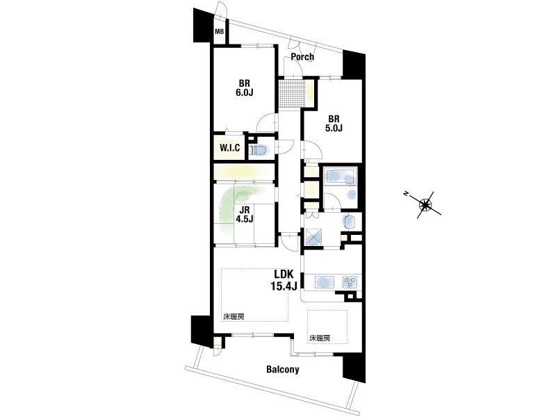 レジオンスクエア緑地公園 間取り：3LDK