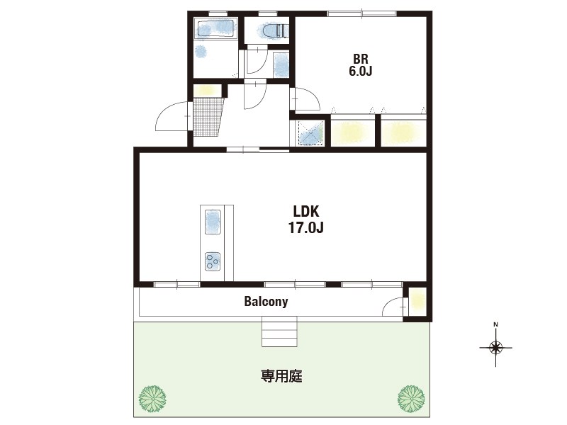 【CASA】メゾン高槻2号棟 リビングの広さと専用のお庭が魅力。
