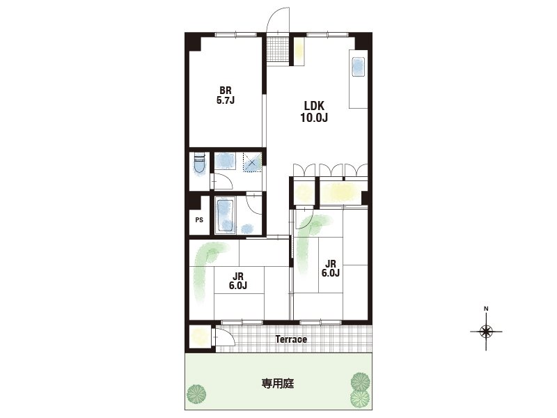 【CASA】ネオライフマンション高槻 1階部分につき専用庭付！