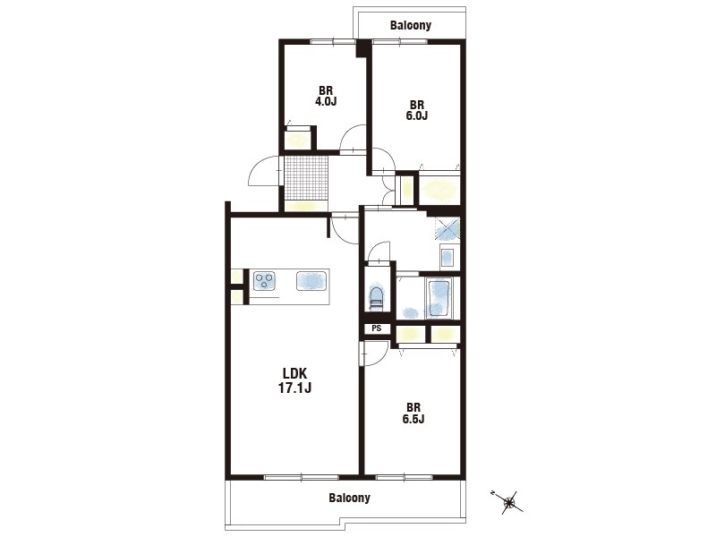 【CASA】高槻阿武山二番街208号棟 ■間取図■アフターサービス保証、24時間365日緊急対応サービス付き。
