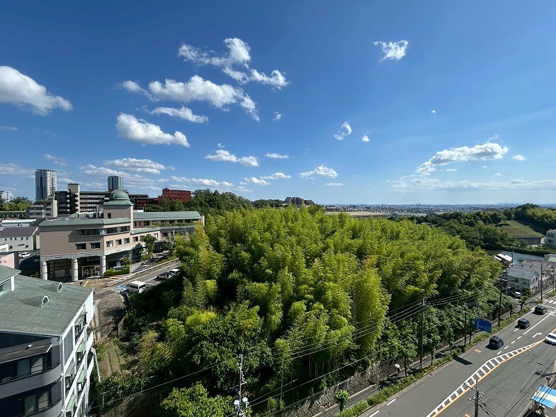 杉谷パークマンション 【眺望写真】本物件は11階建てマンションの最上階に位置しており、上階の生活音を気にせずお過ごしいただけます。さらに、陽当たり・通風ともに良好で、開放感あふれる明るいお部屋となっています。