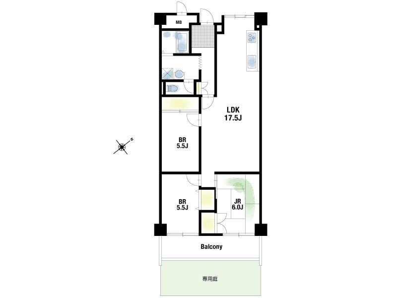 【CASA】 ローレルハイツ千里5号棟 【間取り図】お気軽にお問い合わせください。