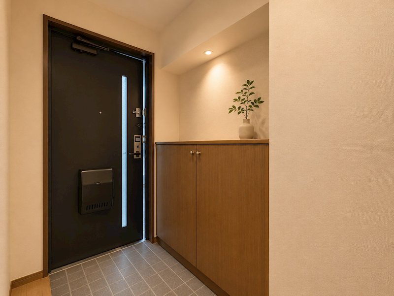 【CASA】セントラル茨木ヒルズウイング 【玄関】※画像はAI生成により小物の削除および家具の設置を行っており、実際の仕様・形状・色味とは一部異なる場合がございます。
